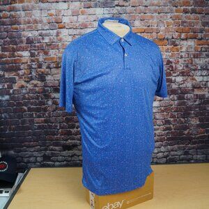 Peter Millar Featherweight Golf Shirt PGA National Cocktail Print Mens M Medium